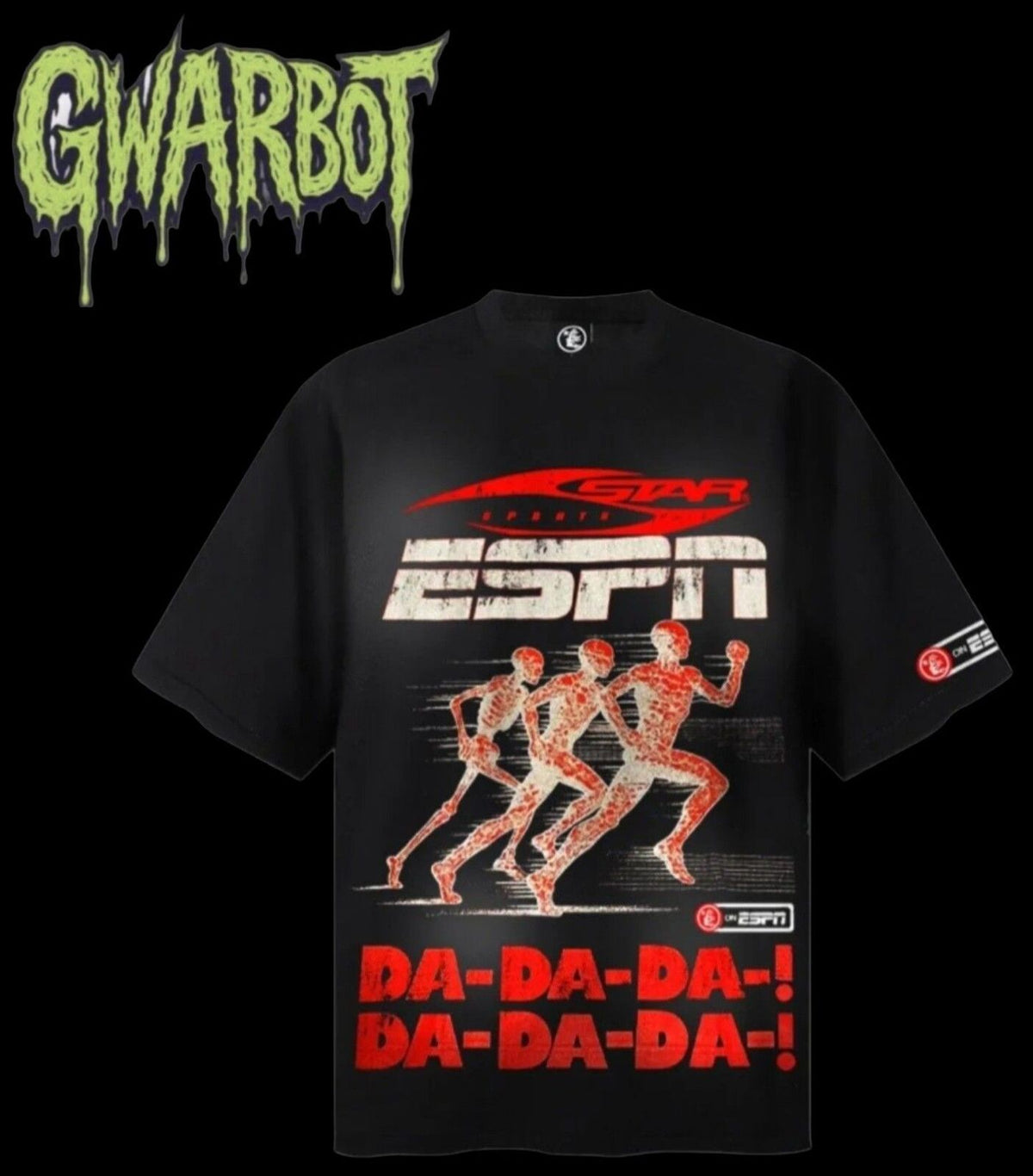 Medium - Hellstar Studios ESPN Run T-Shirt Black