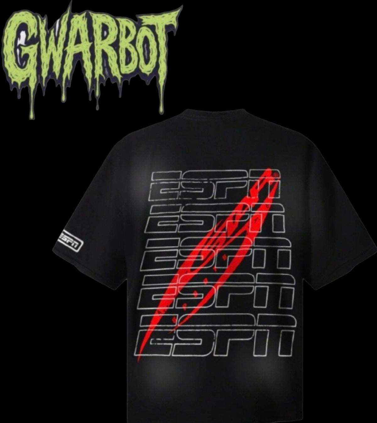 Medium - Hellstar Studios ESPN Run T-Shirt Black
